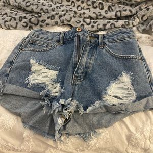 womens blue jean shorts